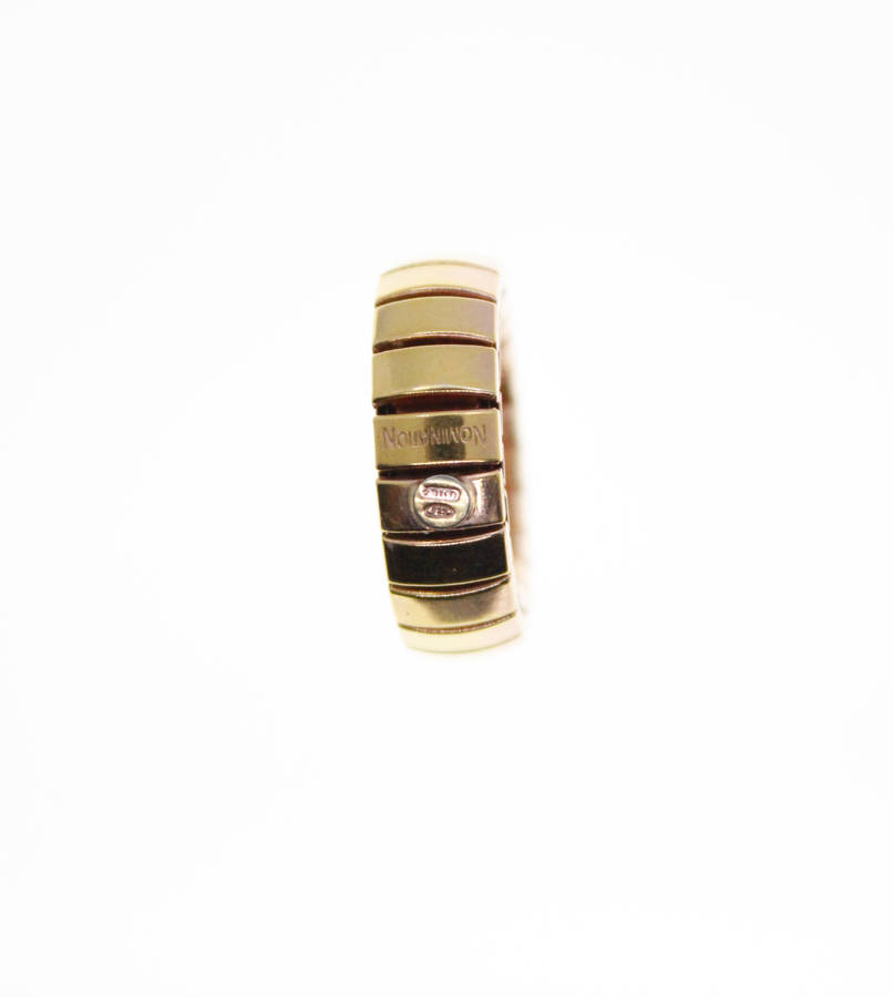 Ring - Fashion Bronze Tone Stretch, 6 Diamantes with Centre Faux Pearl, Stamped Nomination - ML2372
