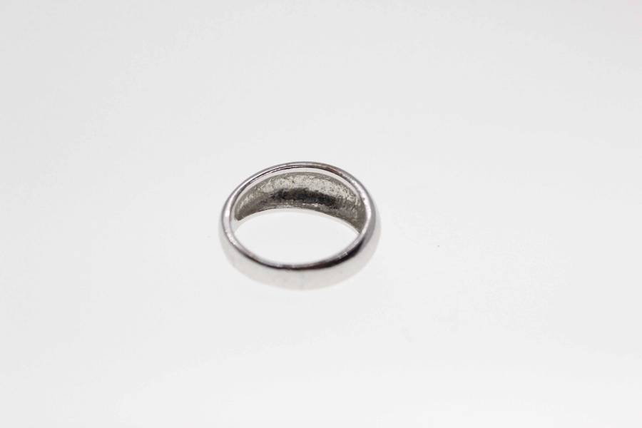 Ring - Vintage Silver Tone Camille Lucie Stamped Ring - ML2488