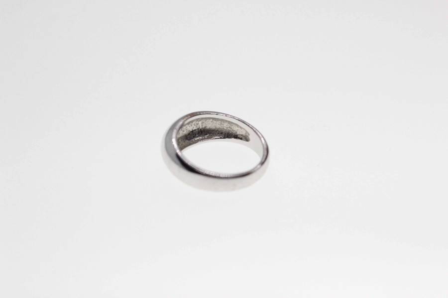 Ring - Vintage Silver Tone Camille Lucie Stamped Ring - ML2488