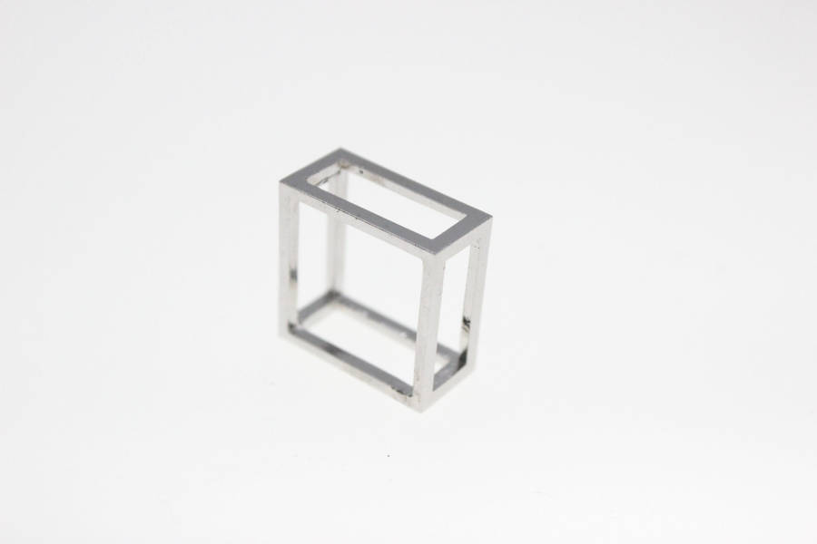 Pendant - Fashion Silver Tone 3D Box Style Pendant - ML2516