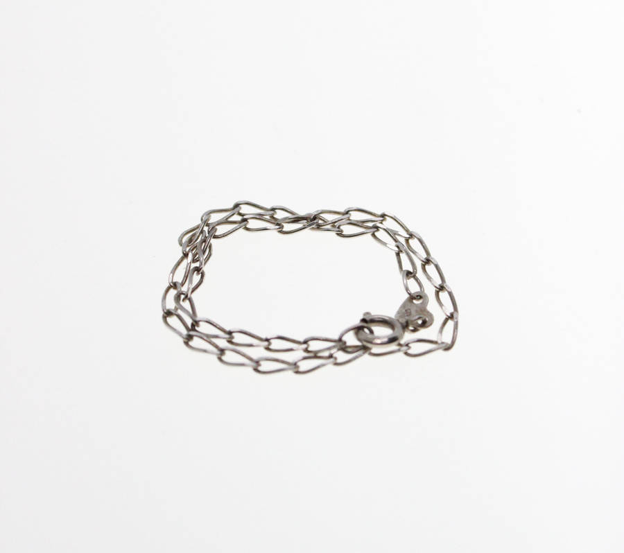 Bracelet - Vintage 925 Silver Chain Style Bracelet with Lobster Clasp - ML2534