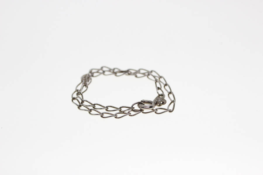 Bracelet - Vintage 925 Silver Chain Style Bracelet with Lobster Clasp - ML2534