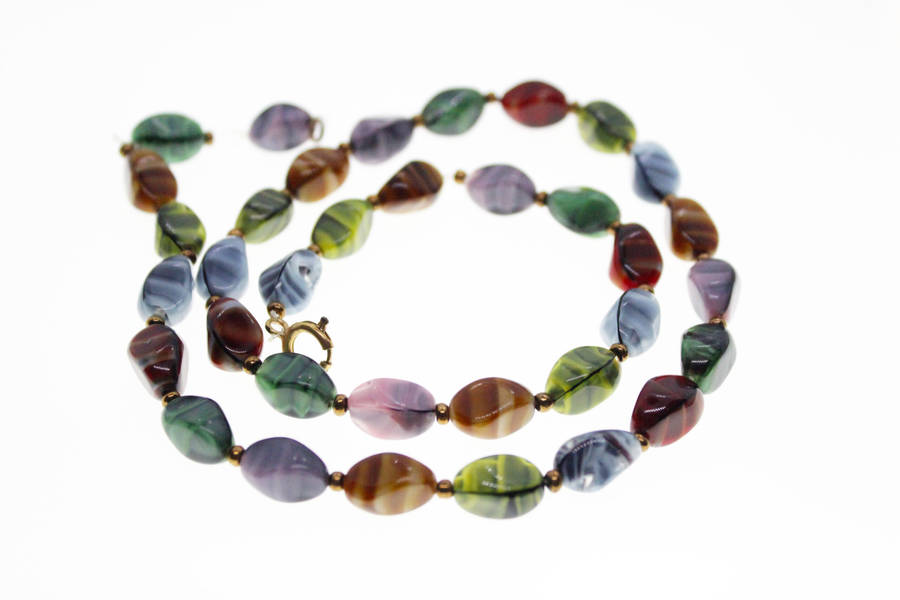Necklace - Vintage Bright Fun Multicoloured Beaded Necklace - ML2574