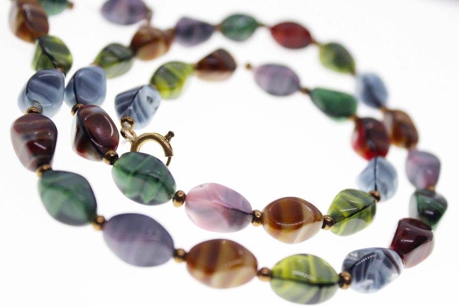 Necklace - Vintage Bright Fun Multicoloured Beaded Necklace - ML2574