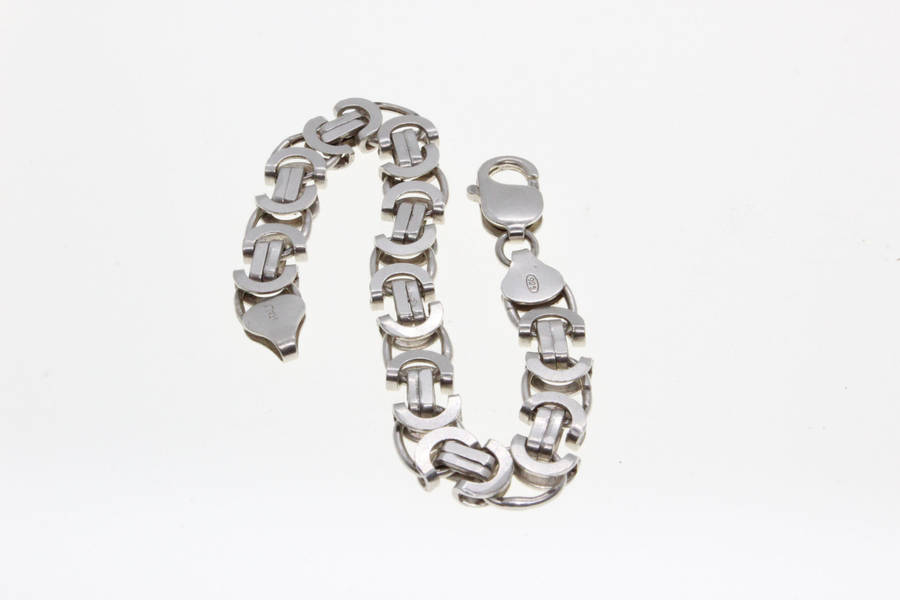 Bracelet - 925 Silver Link Chain Style Sophisticated Bracelet, Stamped Italy - ML2629