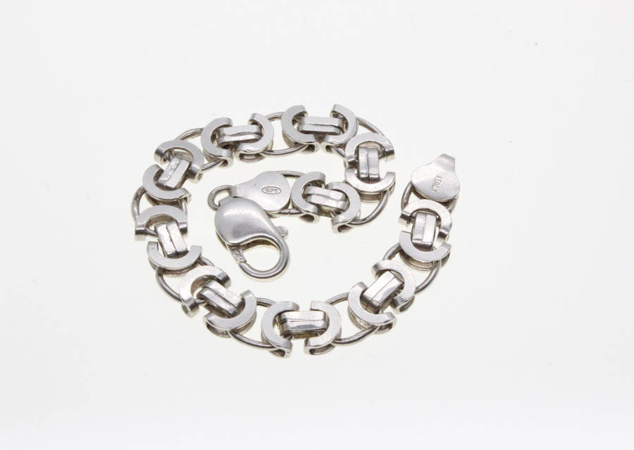 Bracelet - 925 Silver Link Chain Style Sophisticated Bracelet, Stamped Italy - ML2629