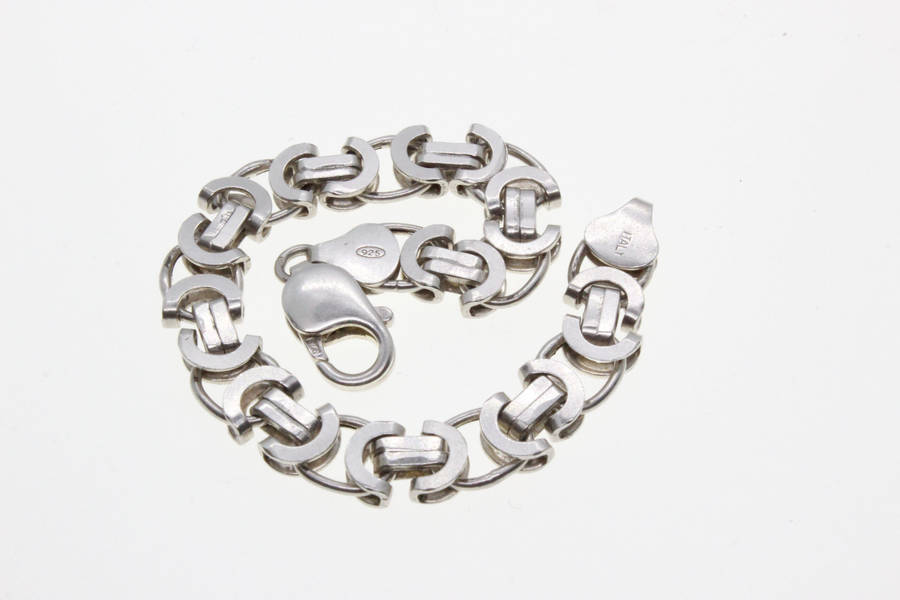 Bracelet - 925 Silver Link Chain Style Sophisticated Bracelet, Stamped Italy - ML2629