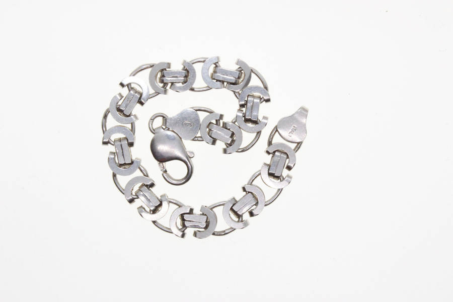 Bracelet - 925 Silver Link Chain Style Sophisticated Bracelet, Stamped Italy - ML2629