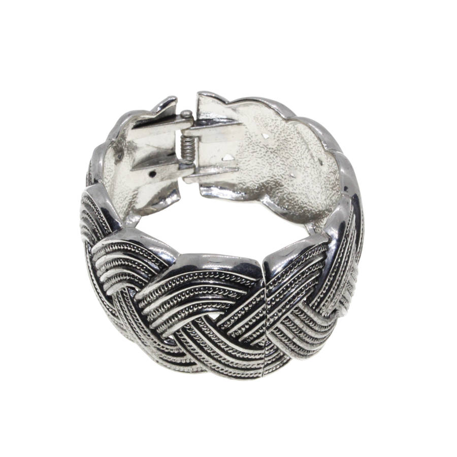 Bangle - Silver Tone Intertwined Design - ML2754
