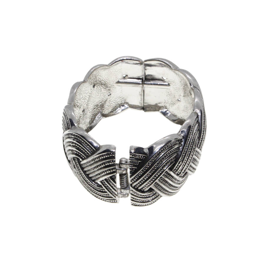 Bangle - Silver Tone Intertwined Design - ML2754