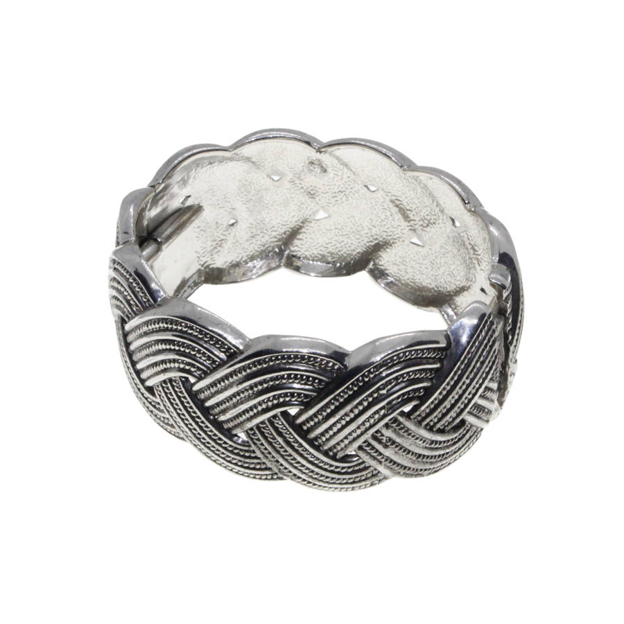 Bangle - Silver Tone Intertwined Design - ML2754