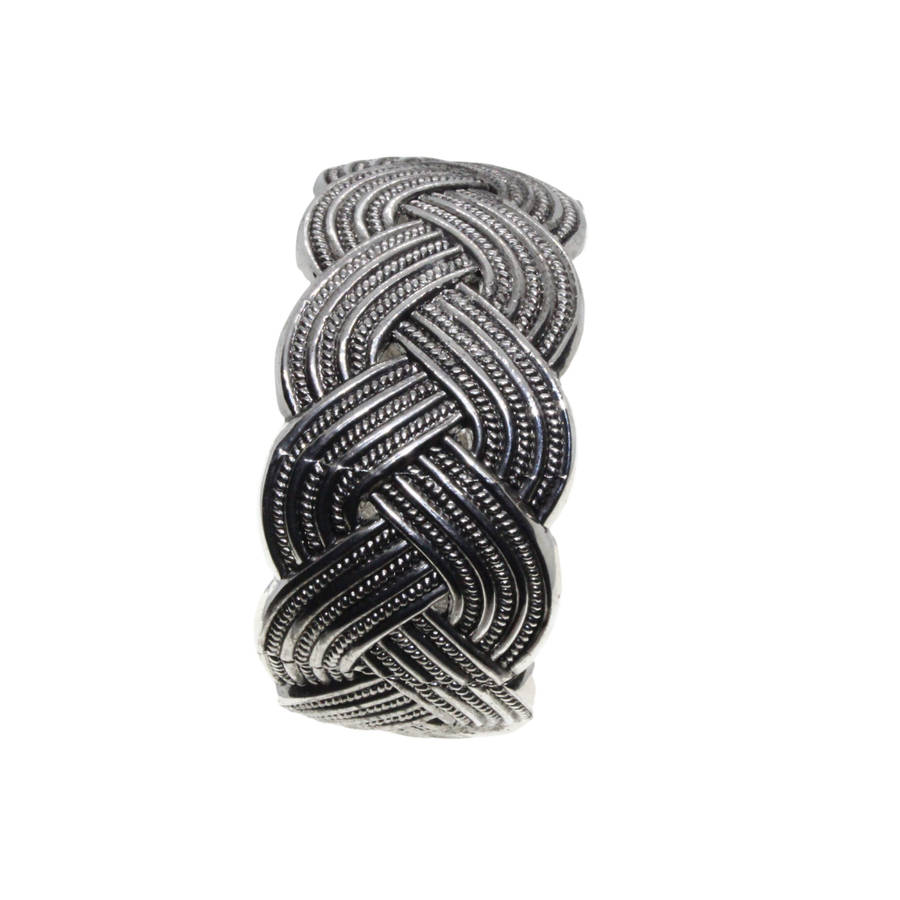 Bangle - Silver Tone Intertwined Design - ML2754