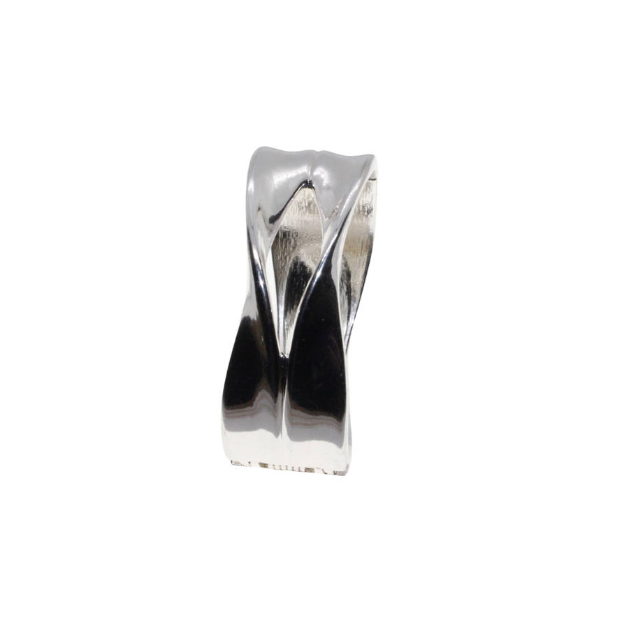 Bangle - Silver Tone Criss Cross Chunky Fashion Bangle - ML2762