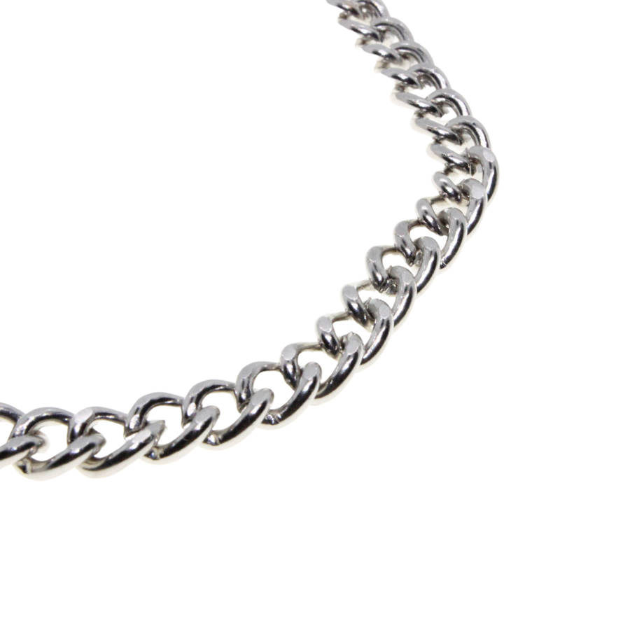 Bracelet - Silver Tone Cuban Link Style with Lobster Claw Clasp - ML2865