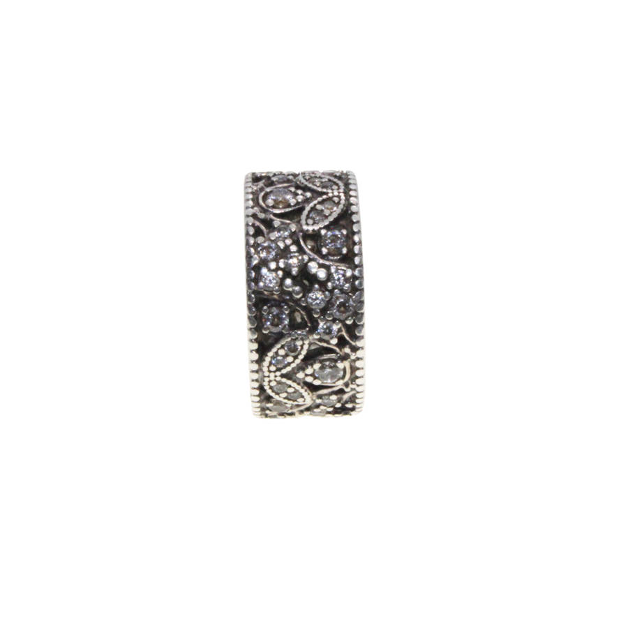 Ring - 925 Silver Parve Marcasite Band. Intricate Leaf Design - ML3049