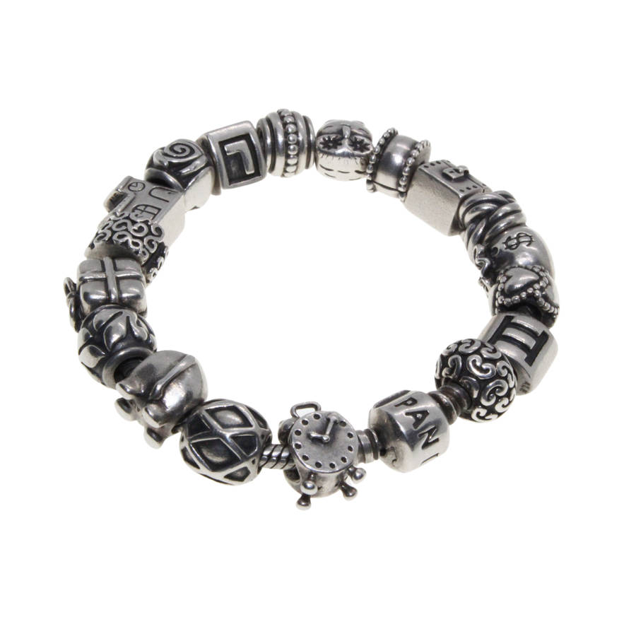 Bracelet - 925 Silver Pandora Bracelet with 18 beautiful Charms - ML3072