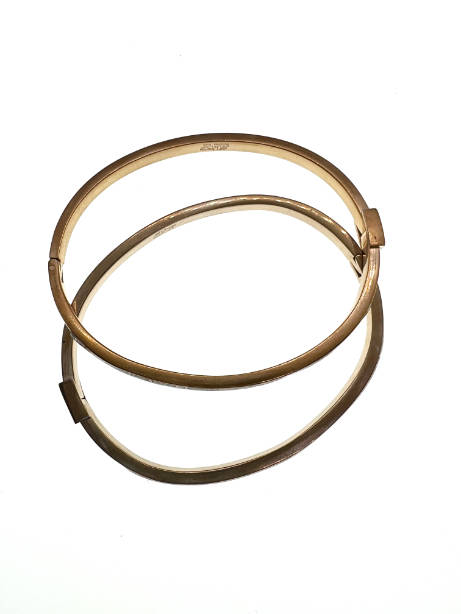 Bangle - 2 x  Stainless steel tennis style with 32 diamantes (gold tone) - ML2086