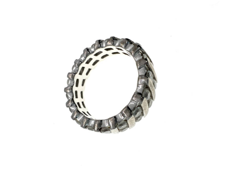 Ring - Vintage 925 Silver Eternity Style Ring with Diamantes - ML2129