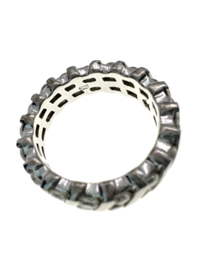 Ring - Vintage 925 Silver Eternity Style Ring with Diamantes - ML2129