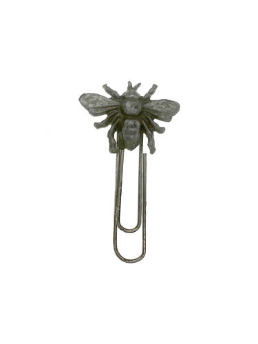Paper Clip - Vintage Dark Metal Tone Bee Shaped Paper Clip - ML2180