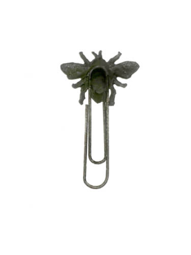 Paper Clip - Vintage Dark Metal Tone Bee Shaped Paper Clip - ML2180