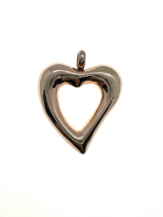 Pendant - Vintage Rose Gold Tone Open Heart-Shaped Pendant - ML2232