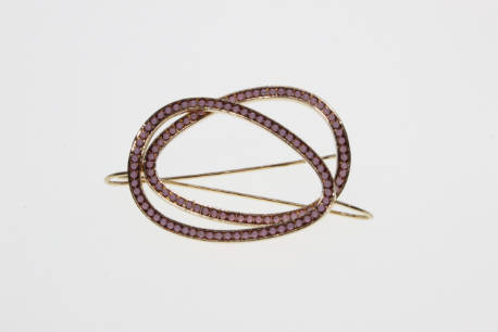 Earrings - Gold Tone Egg Shape Earrings with Pink beads - ML2260