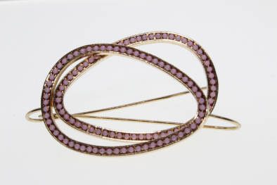 Earrings - Gold Tone Egg Shape Earrings with Pink beads - ML2260