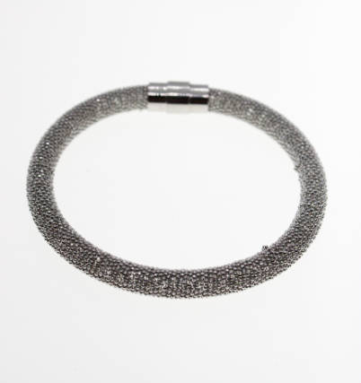 Bracelet - Fashion Silver Tone Magnetic Mesh Design Bracelet - ML2297