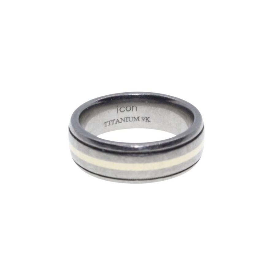 Ring - Vintage Gold Inlay Titanium Ring- Mens/Ladies Band - ML3262