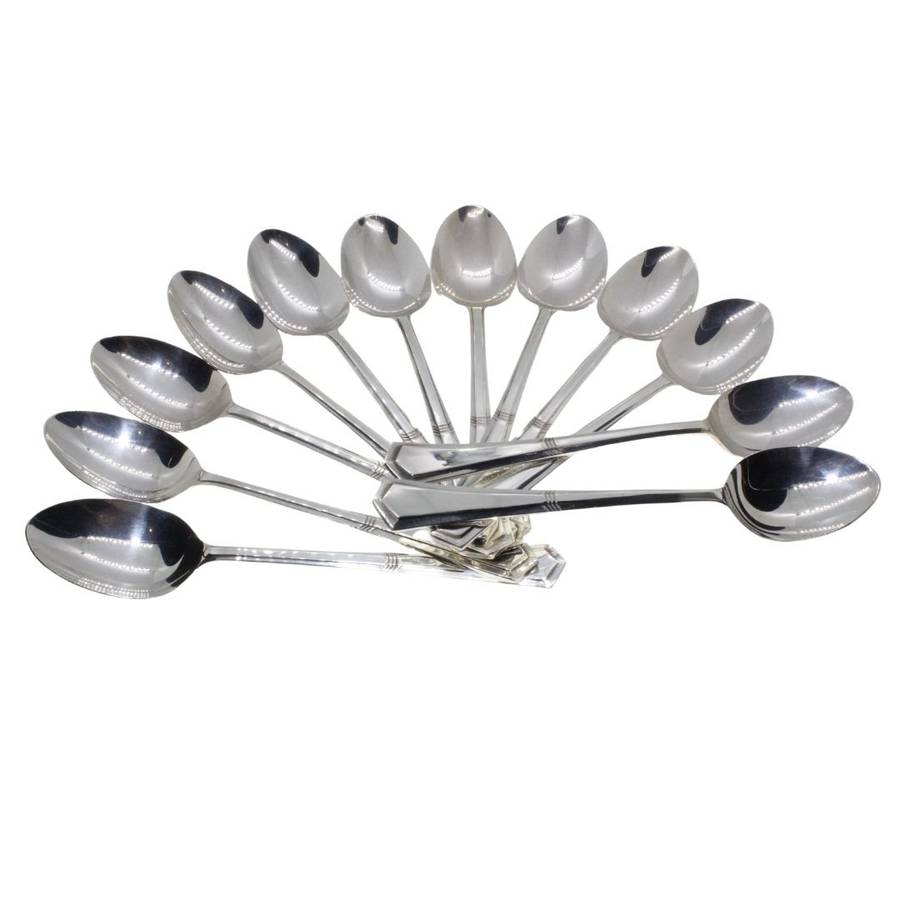 Coffee Spoons - Vintage 12 Angora Silver Plated Coffee Spoons made In England. Original Box - ML3427
