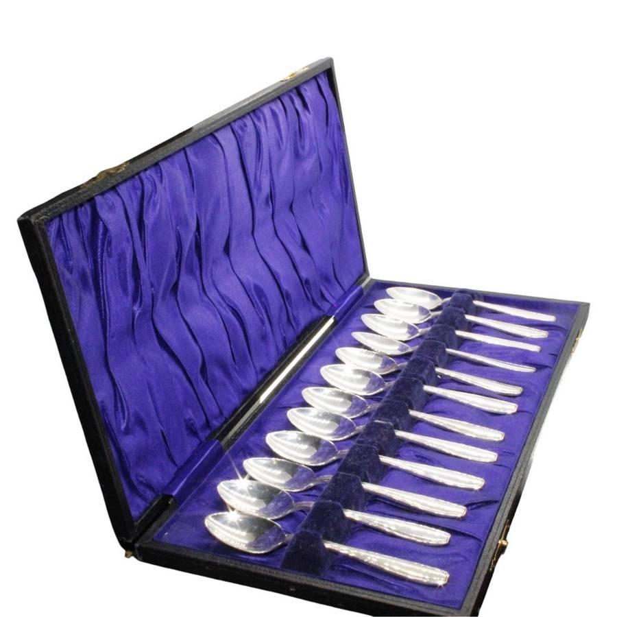 Coffee Spoons - Vintage 12 x EPNS coffee spoons in original Box - ML3428