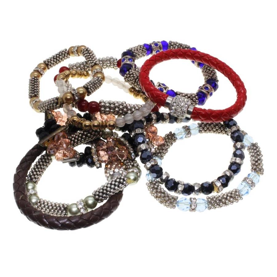 Bracelets - Assorted colours, sizes, materials etc. Fun Party Pack Bracelets x 10 - ML3437