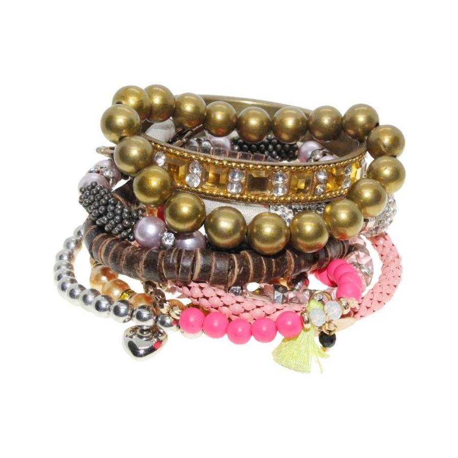 Bracelets - Assorted Fun Pack Beaded and other Bracelets. Various styles and colours x 10 - ML3440