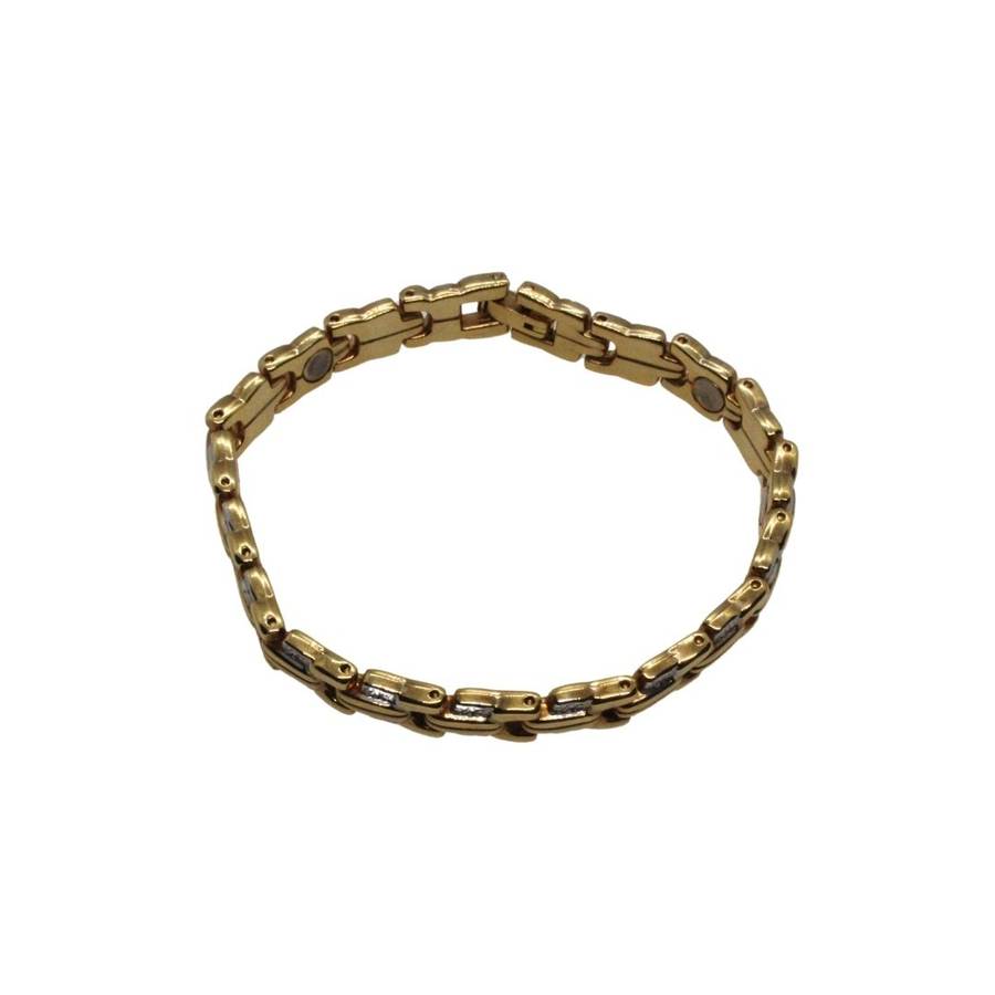 Bracelet -  Ladies Gold Tone Bracelet. Links Gold Tone and Parve. - ML3535