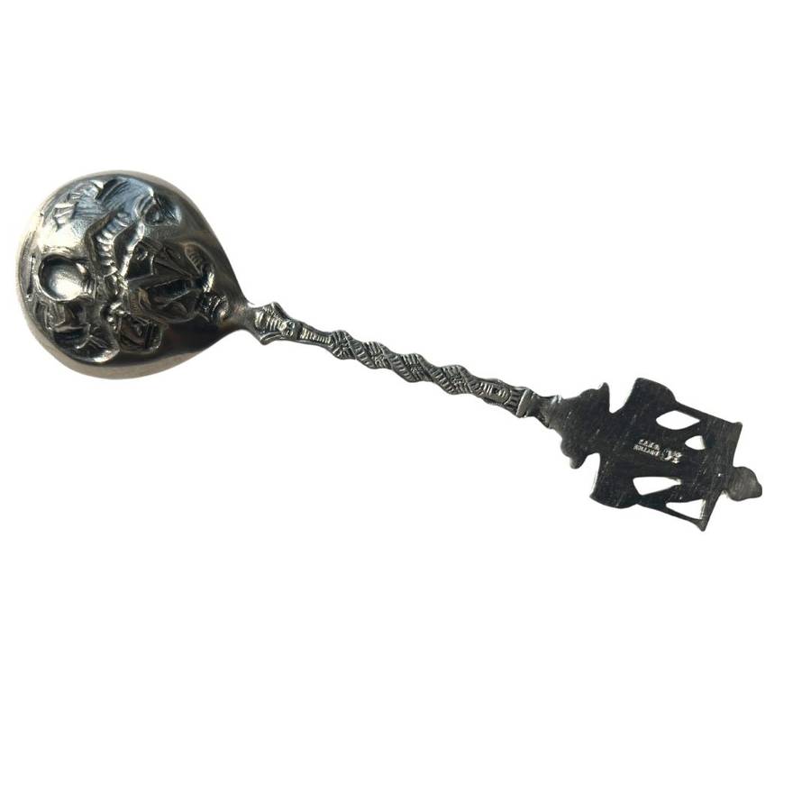 Antiques - Vintage Dutch Silver Plated Round Sugar Spoon - ML3564
