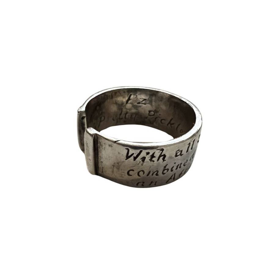 Ring - Silver tone Madiba inscribed ring - ML3604
