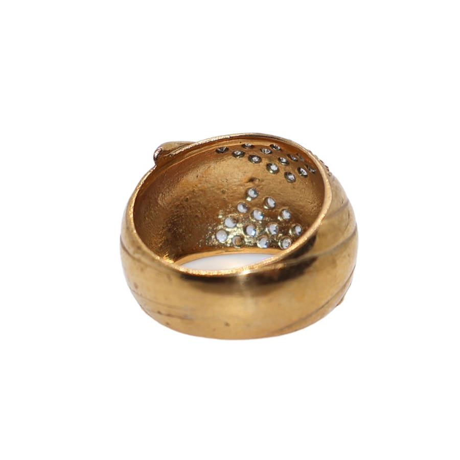 Ring - Silver Gilt Wide Band Silver Gilt with Pave - ML3619