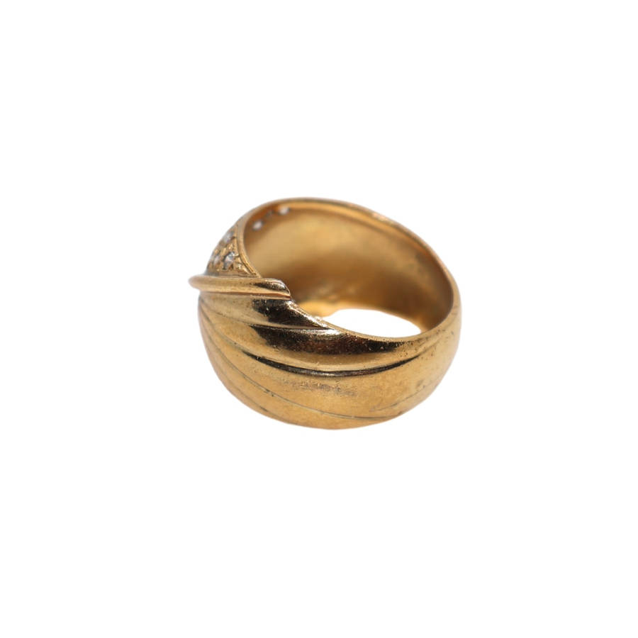 Ring - Silver Gilt Wide Band Silver Gilt with Pave - ML3619
