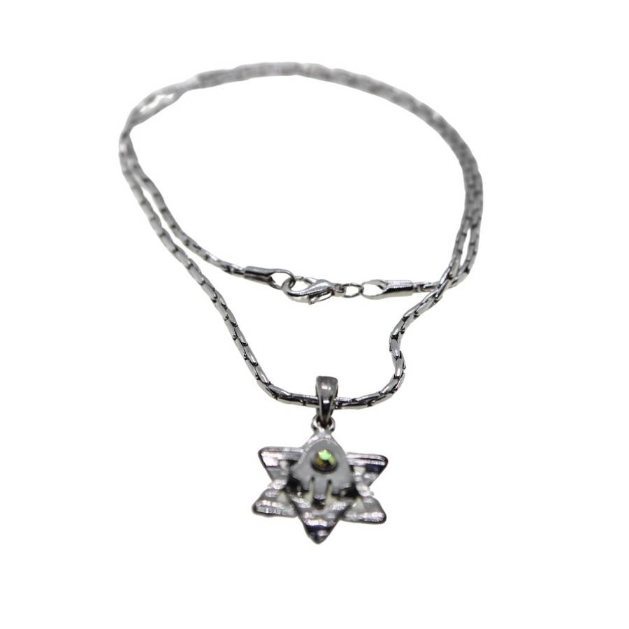 Pendant - Hamsa with Centre Stone on Magen David #ML001