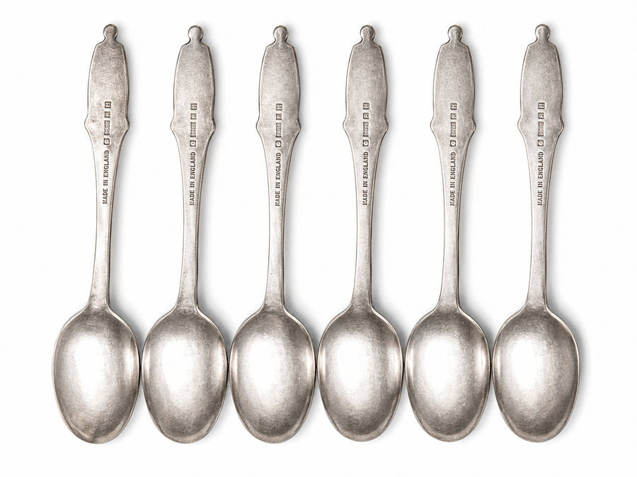 Teaspoons - Silver Set of 6 Cooper Brothers Epns Showing Kings and Queens - ML3710