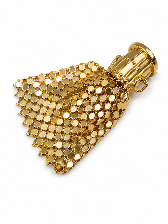 Vintage Gold Tone Mesh expandable purse - ML3718
