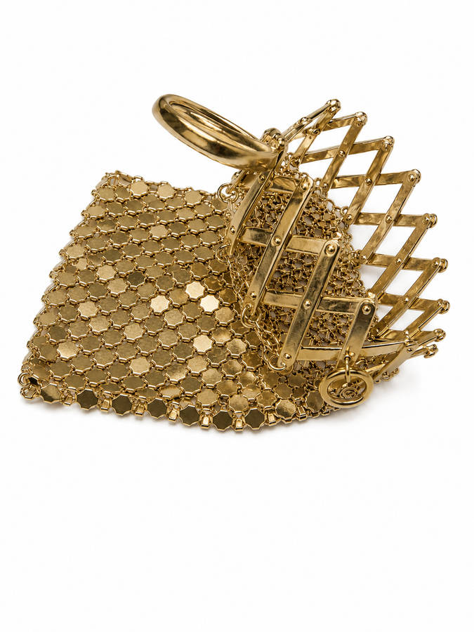 Vintage Gold Tone Mesh expandable purse - ML3718