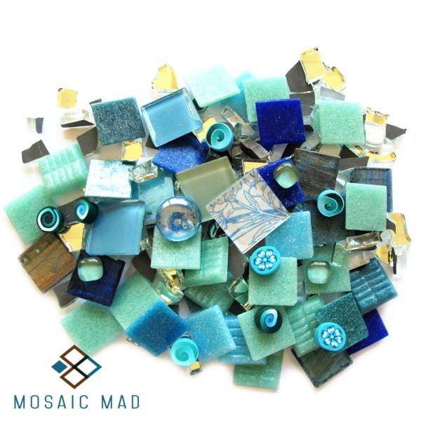 Mixed Media Tile Pack- Teal/Blue Mix 250g