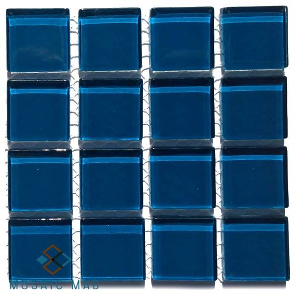 Crystal Glass Mosaic Tiles 25mm x 25mm- TEAL (BLUE)
