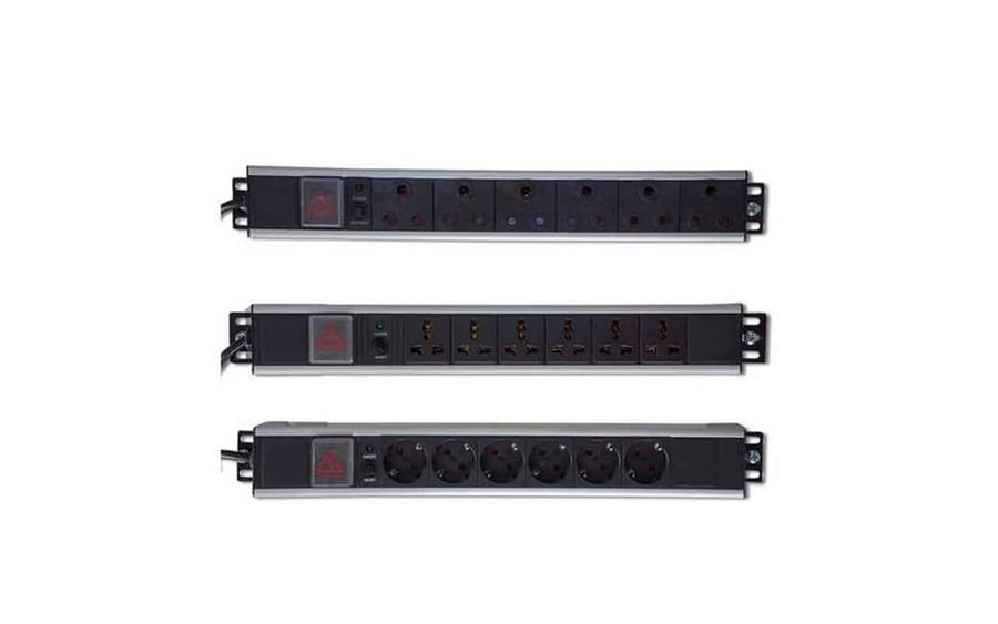 RCT PDU 6-Way 16AMP 1.5U Aluminum Power Rail