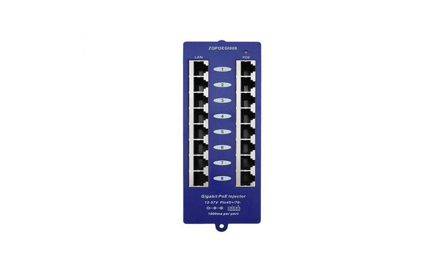8 Port Gigabit Passive PoE Injector