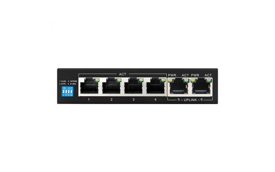 Scoop 6 Port Gigabit 4 AI PoE 60W Switch