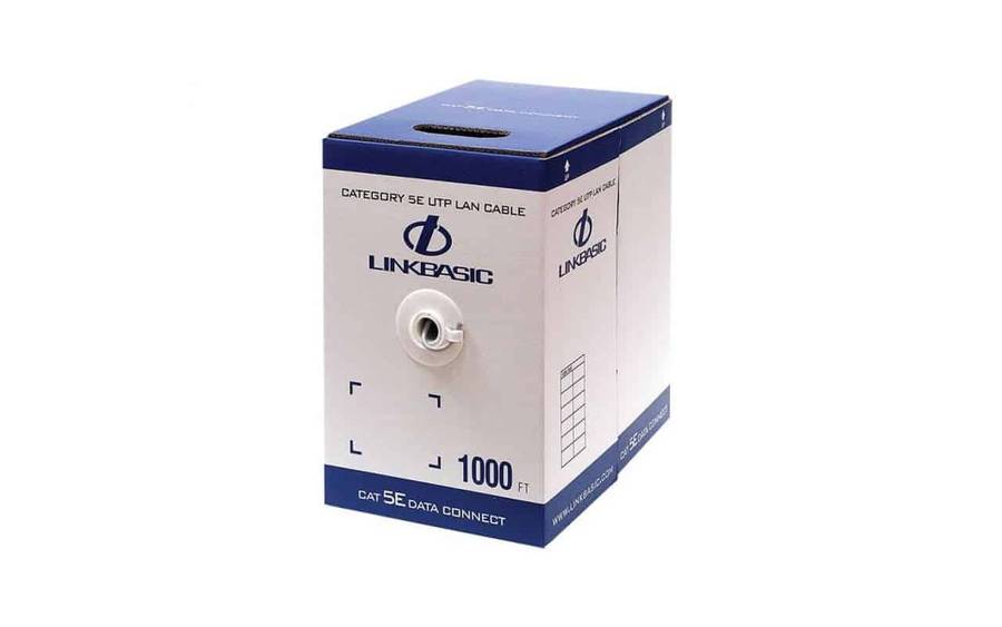 Linkbasic 305M Box Cat5e Solid Grey UTP Cable