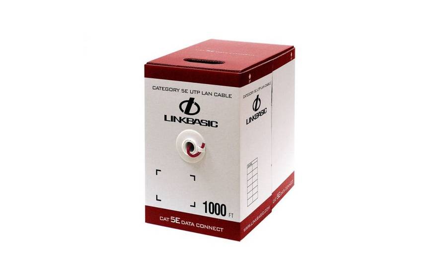 Linkbasic 305M Box Cat5e Solid Red UTP Cable